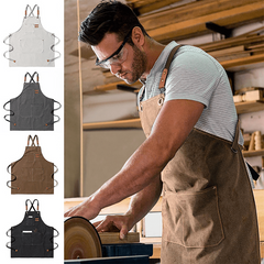 Canvas Apron Waterproof Stain Resistant With Pockets
