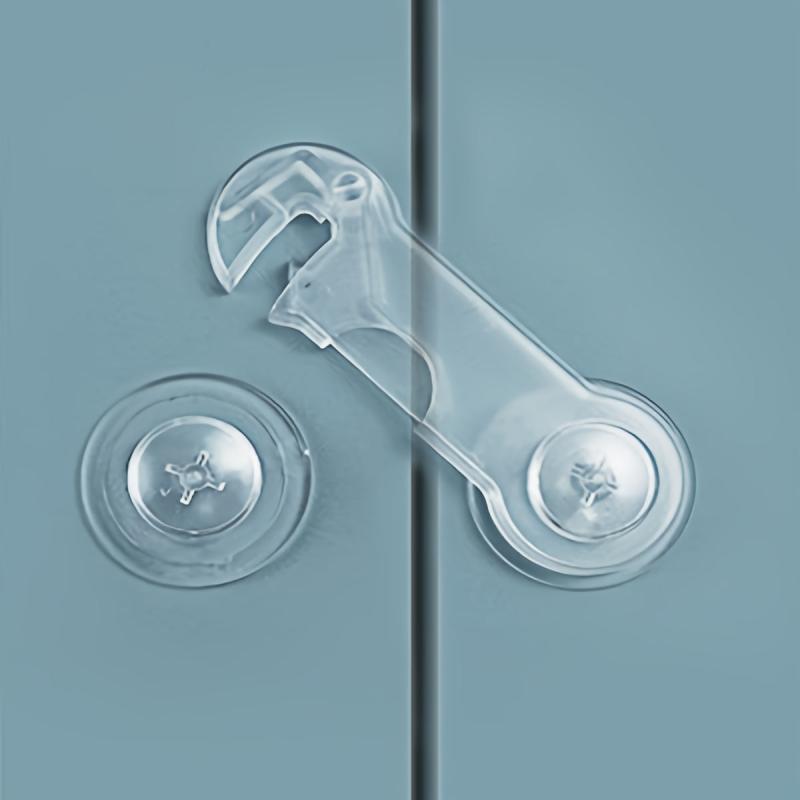 2pcs Short Transparent Safety Lock for Cabinet Door