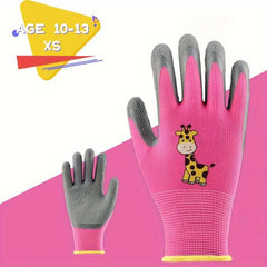Kids Garden Gloves Water Dirt Resistant Anti Slip Palm Latex Coated