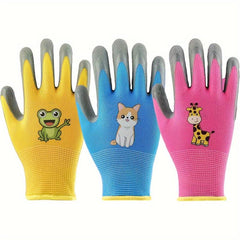 Kids Garden Gloves Water Dirt Resistant Anti Slip Palm Latex Coated
