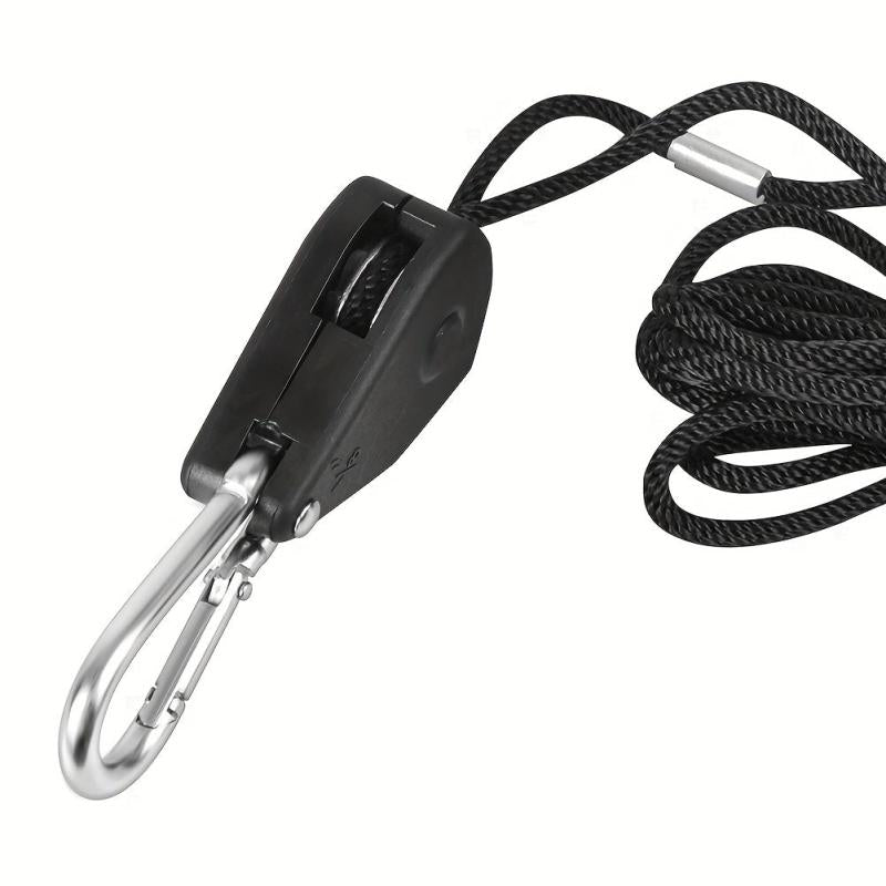 2pcs 7.54ft Ratchet Rope Lock Tie - Adjustable Rope Hanger for Tent, House Fan