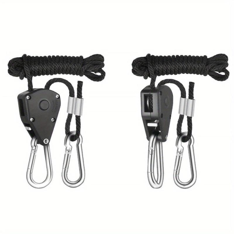 2pcs 7.54ft Ratchet Rope Lock Tie - Adjustable Rope Hanger for Tent, House Fan