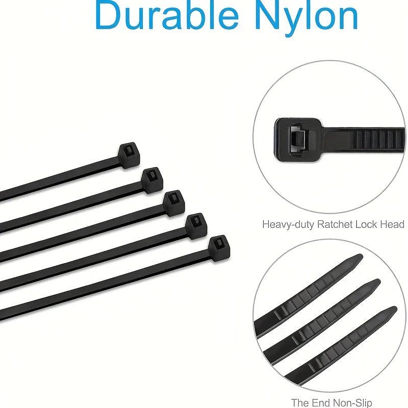 300pcs Cable Zip Ties Heavy Duty 4-12 Inch Self Locking Nylon Tie Wraps