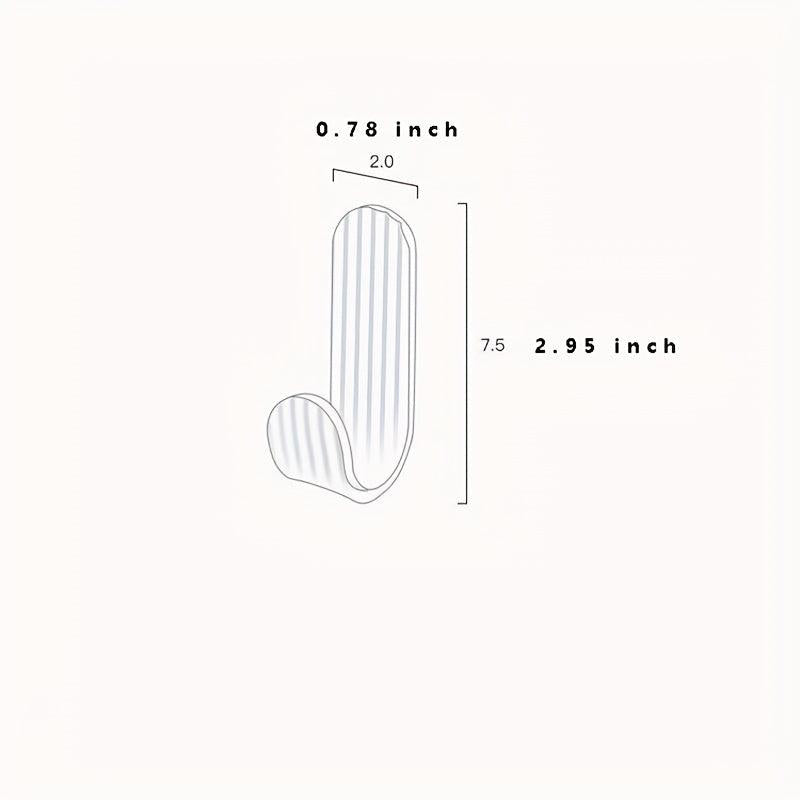 6pcs Transparent Adhesive Hooks Wall Mount Brushed