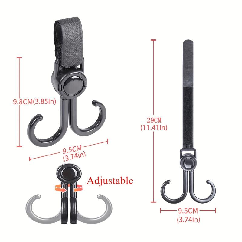 3pcs Stroller Hooks Mommy Hook 360 Degree Rotatable Pram Clips