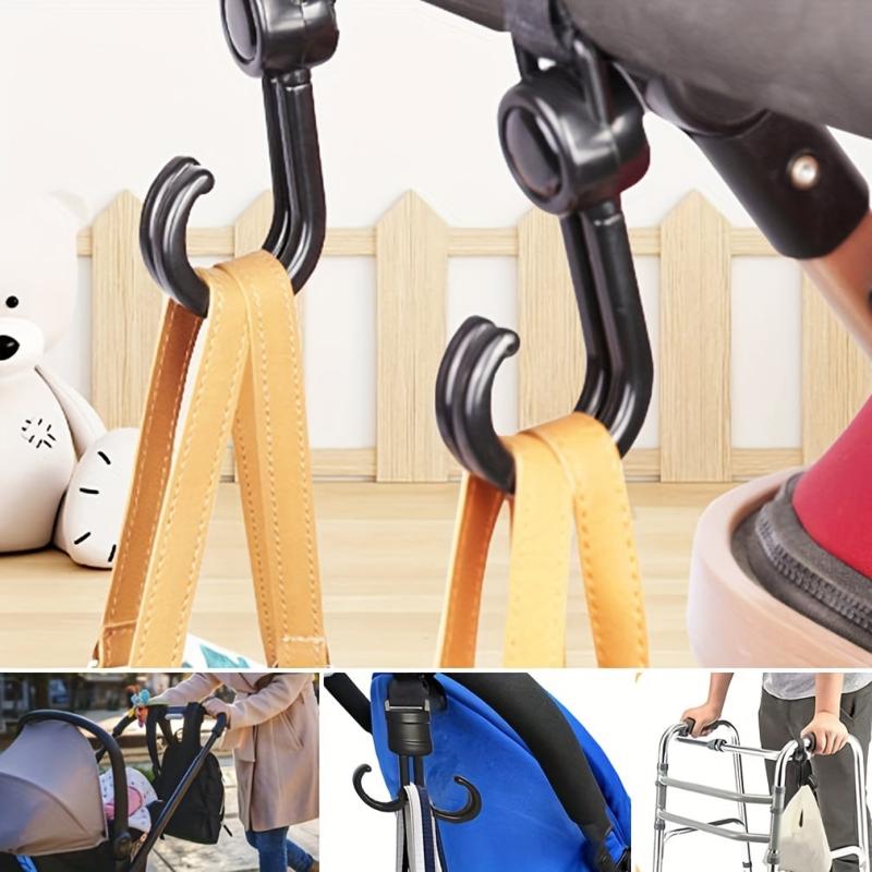 3pcs Stroller Hooks Mommy Hook 360 Degree Rotatable Pram Clips