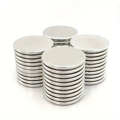 10pcs Round Neodymium Magnet 25x2mm Double Sided Adhesive Tape