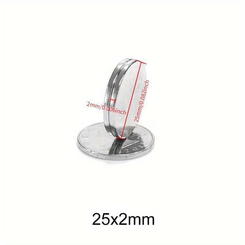 10pcs Round Neodymium Magnet 25x2mm Double Sided Adhesive Tape