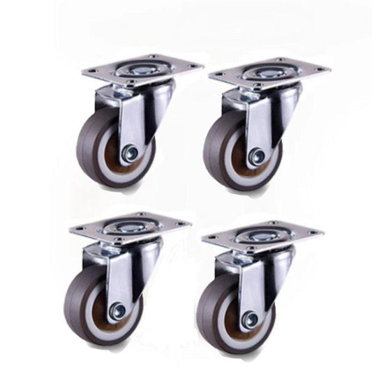4pcs Soft Rubber Swivel Caster Roller Wheels for Trolleys & Furniture