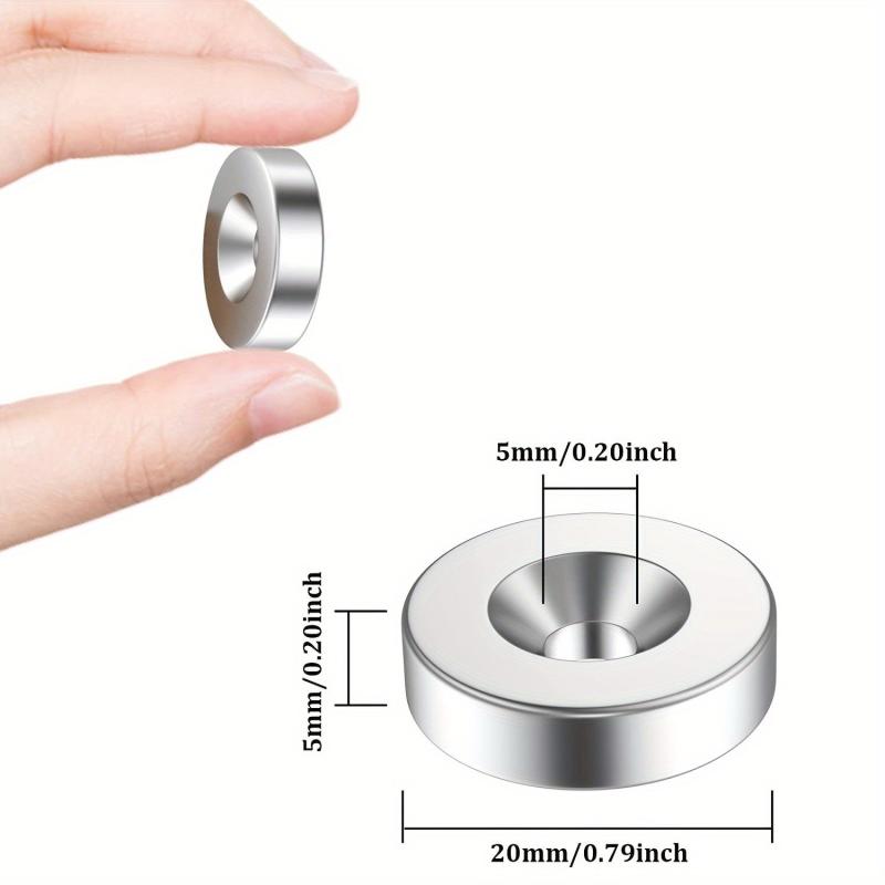 10pcs Neodymium Disc Magnets w/Screws - Heavy Duty Round Pot Rare Earth Magnets