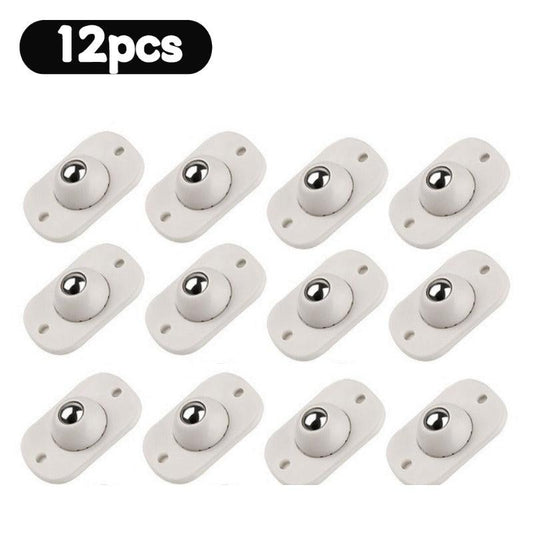 16pcs Adhesive Caster Wheels Stainless Steel 360 Rotation Swivel Furniture