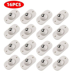 16pcs Adhesive Caster Wheels Stainless Steel 360 Rotation Swivel Furniture