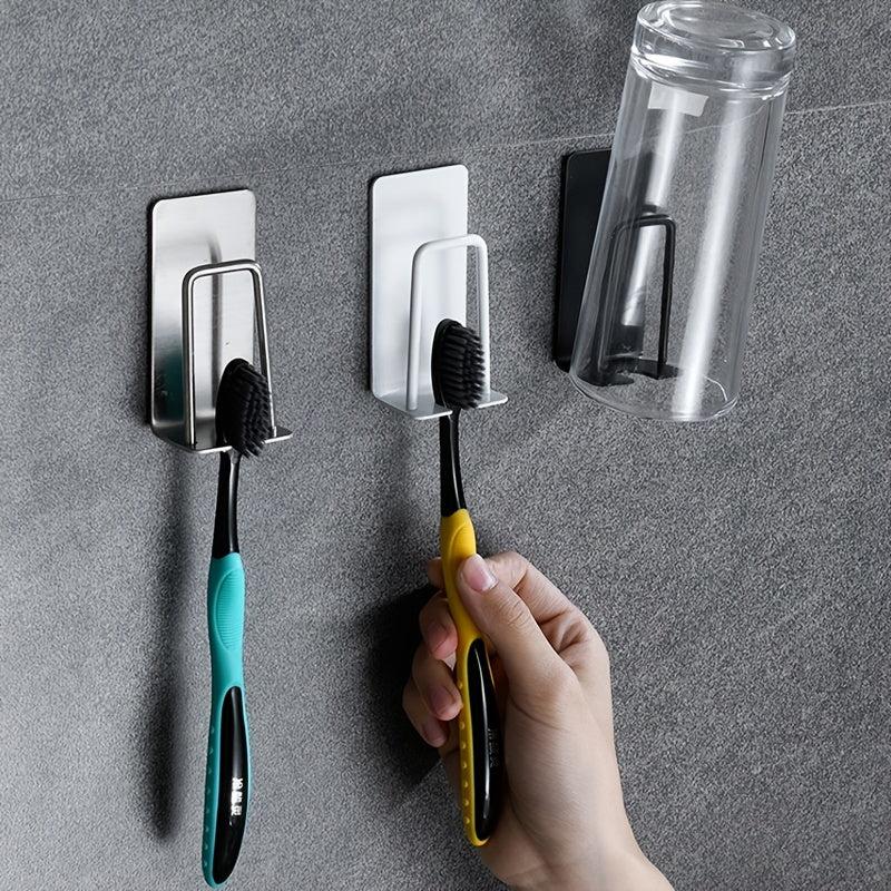Stainless Steel Toothbrush Cup Holder Wall Hanging Rack