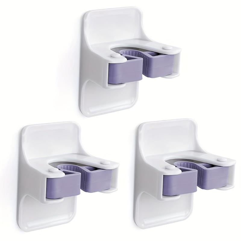 Sturdy Broom Holder Wall Mount Broom Gripper Holds Self Adhesive No Drilling