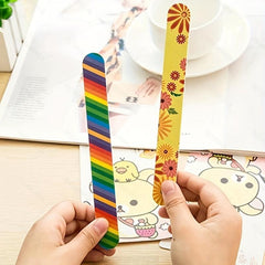 5pcs Flower Pattern Nail File for Manicure, Nail Art - Double Sided
