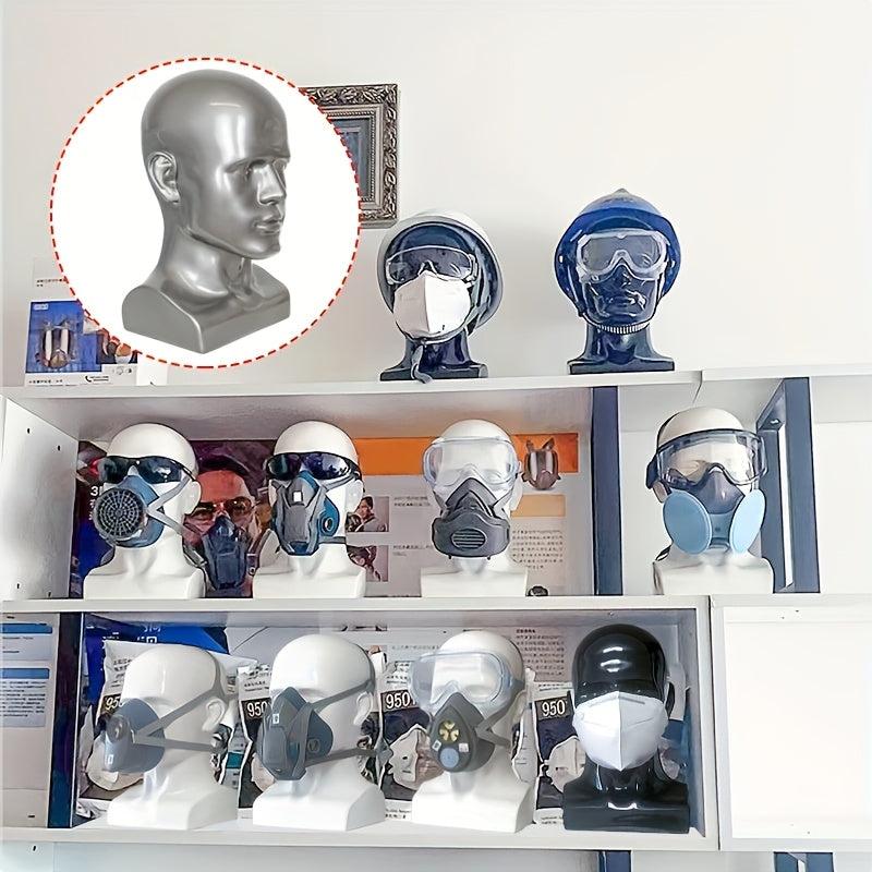1pc Men's Model Head PVC Display Headwear Accessories
