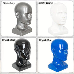 1pc Men's Model Head PVC Display Headwear Accessories