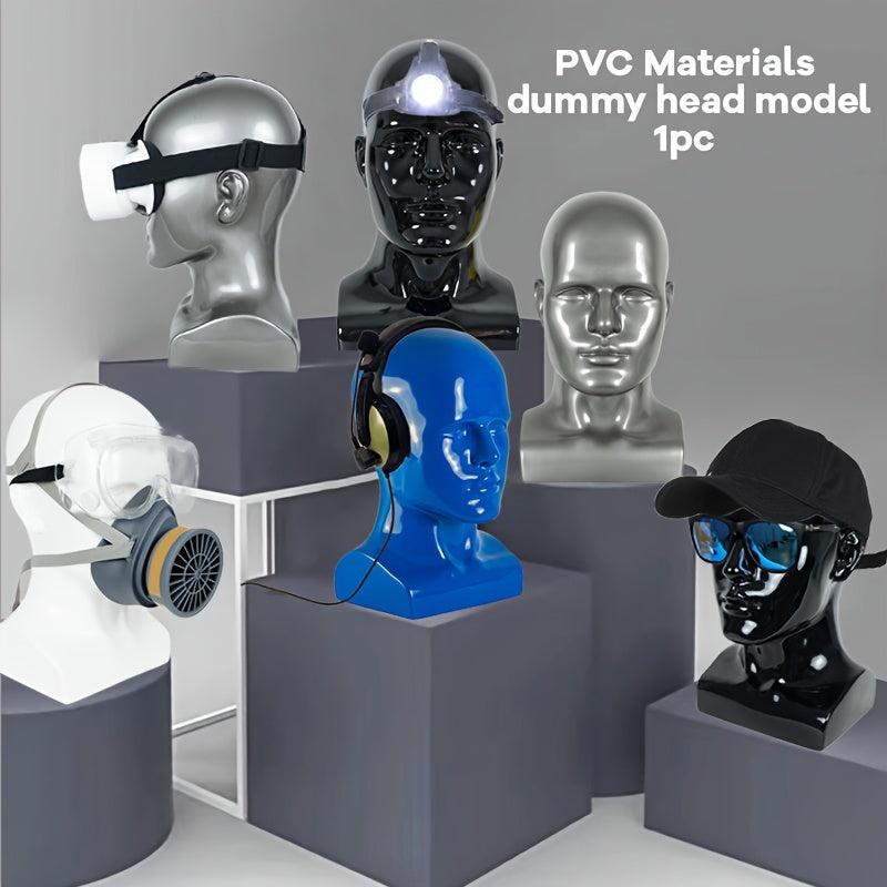 1pc Men's Model Head PVC Display Headwear Accessories