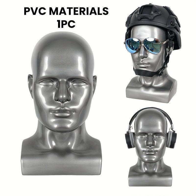 1pc Men's Model Head PVC Display Headwear Accessories