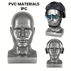 1pc Men's Model Head PVC Display Headwear Accessories