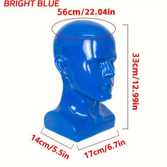 1pc Men's Model Head PVC Display Headwear Accessories