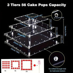 Acrylic Lollipop Stand 56 Holes 4 Layers Wedding Party Dessert Stand