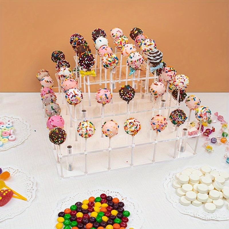 Acrylic Lollipop Stand 56 Holes 4 Layers Wedding Party Dessert Stand