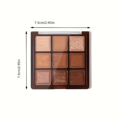 9-Color Shimmer Eyeshadow Palette, Natural Ingredients, Long Lasting Makeup