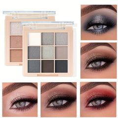 9 Colors Pearly Sequin Eyeshadow Palette Waterproof