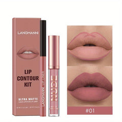6-Piece Nude Lip Liner & Lipstick Set Matte Finish
