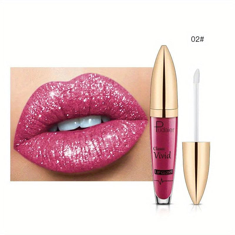 Long Lasting Matte Lip Gloss with Glitter Finish Waterproof Lipstick