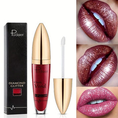 Long Lasting Matte Lip Gloss with Glitter Finish Waterproof Lipstick