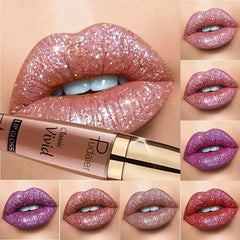 Long Lasting Matte Lip Gloss with Glitter Finish Waterproof Lipstick