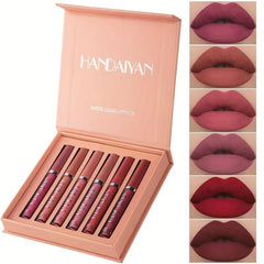 6pcs Liquid Lipstick Set Non Sticky Lip Gloss Satin Texture Plumping Lip Glaze