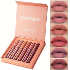 6pcs Liquid Lipstick Set Non Sticky Lip Gloss Satin Texture Plumping Lip Glaze