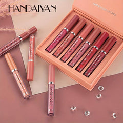 6pcs Liquid Lipstick Set Non Sticky Lip Gloss Satin Texture Plumping Lip Glaze