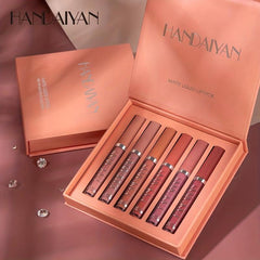 6pcs Liquid Lipstick Set Non Sticky Lip Gloss Satin Texture Plumping Lip Glaze