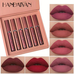 6pcs Liquid Lipstick Set Non Sticky Lip Gloss Satin Texture Plumping Lip Glaze