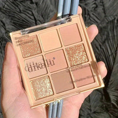 9 Shades Eyeshadow Palette Earth Tone Glitter Shimmer Matte Long Lasting