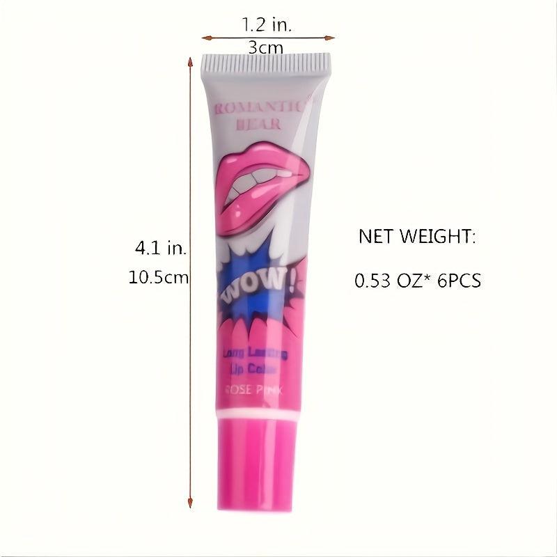 Long Lasting Tear Off Liquid Lipstick Waterproof Lip Gloss - 6 Colors