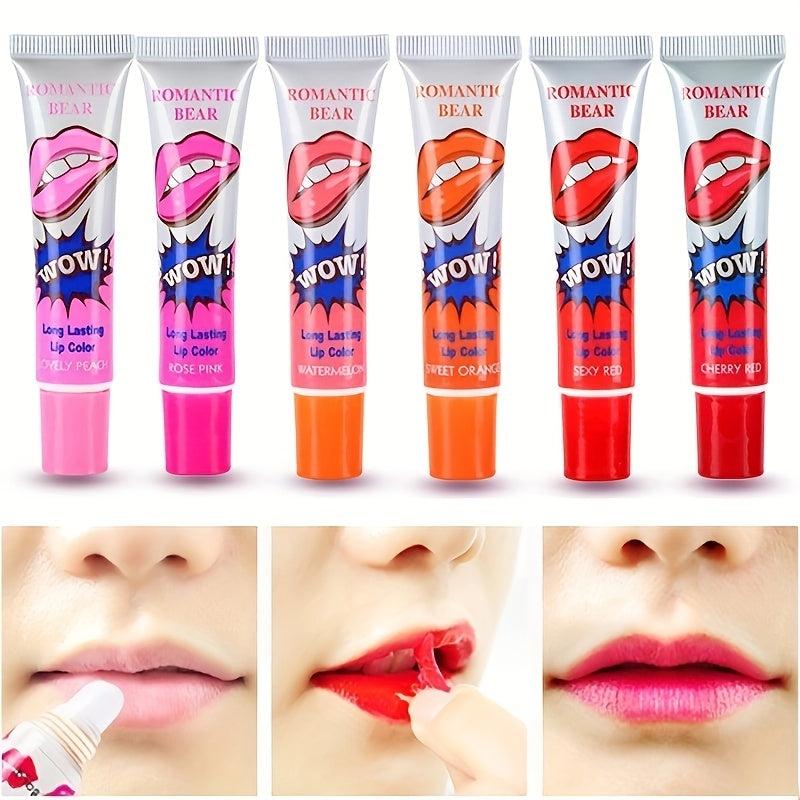 Long Lasting Tear Off Liquid Lipstick Waterproof Lip Gloss - 6 Colors