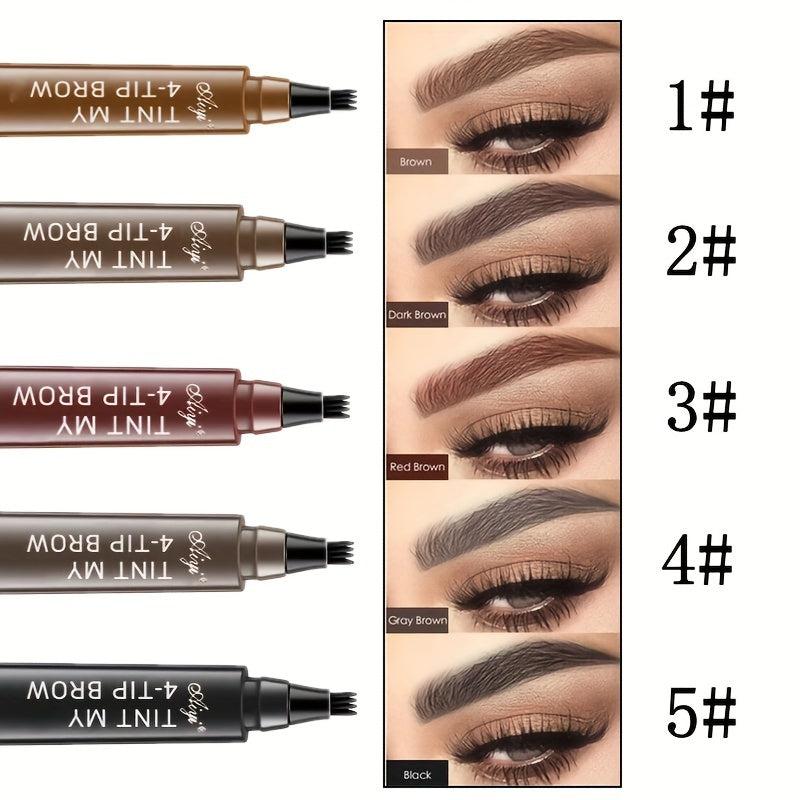 5 Colors Eyebrow Pencil 4 Split Tip Liquid Eyebrow Pen