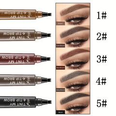 5 Colors Eyebrow Pencil 4 Split Tip Liquid Eyebrow Pen