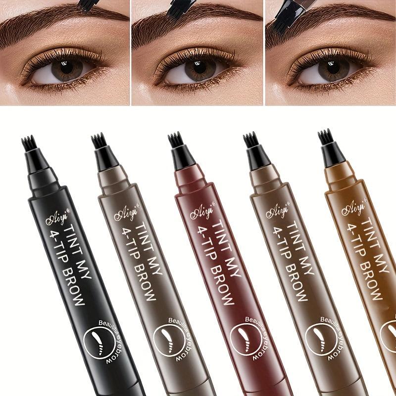 5 Colors Eyebrow Pencil 4 Split Tip Liquid Eyebrow Pen