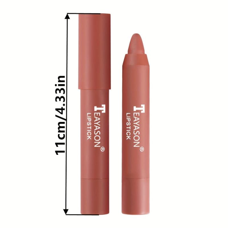 Matte Lipstick Crayons - 12 Colors Long Lasting Waterproof Sun Protection