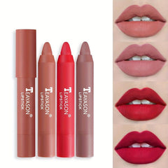 Matte Lipstick Crayons - 12 Colors Long Lasting Waterproof Sun Protection