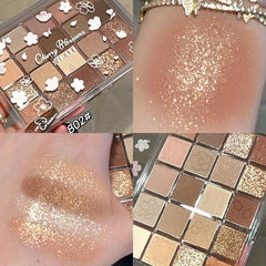 20 colors Earth Tone Glitter Eyeshadow Palette Creamy Shimmer Matte Texture