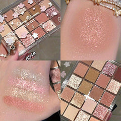 20 colors Earth Tone Glitter Eyeshadow Palette Creamy Shimmer Matte Texture