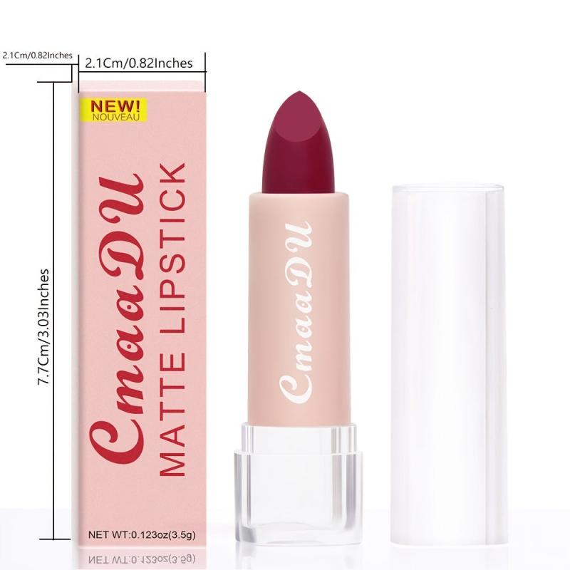 CmaaDu Lipstick 15 Lip Gloss Matte Moisturizing Waterproof Lip Stickers