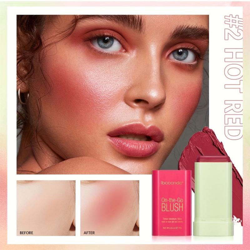 3-in-1 Lipstick Blush Stick Buildable Waterproof Cream